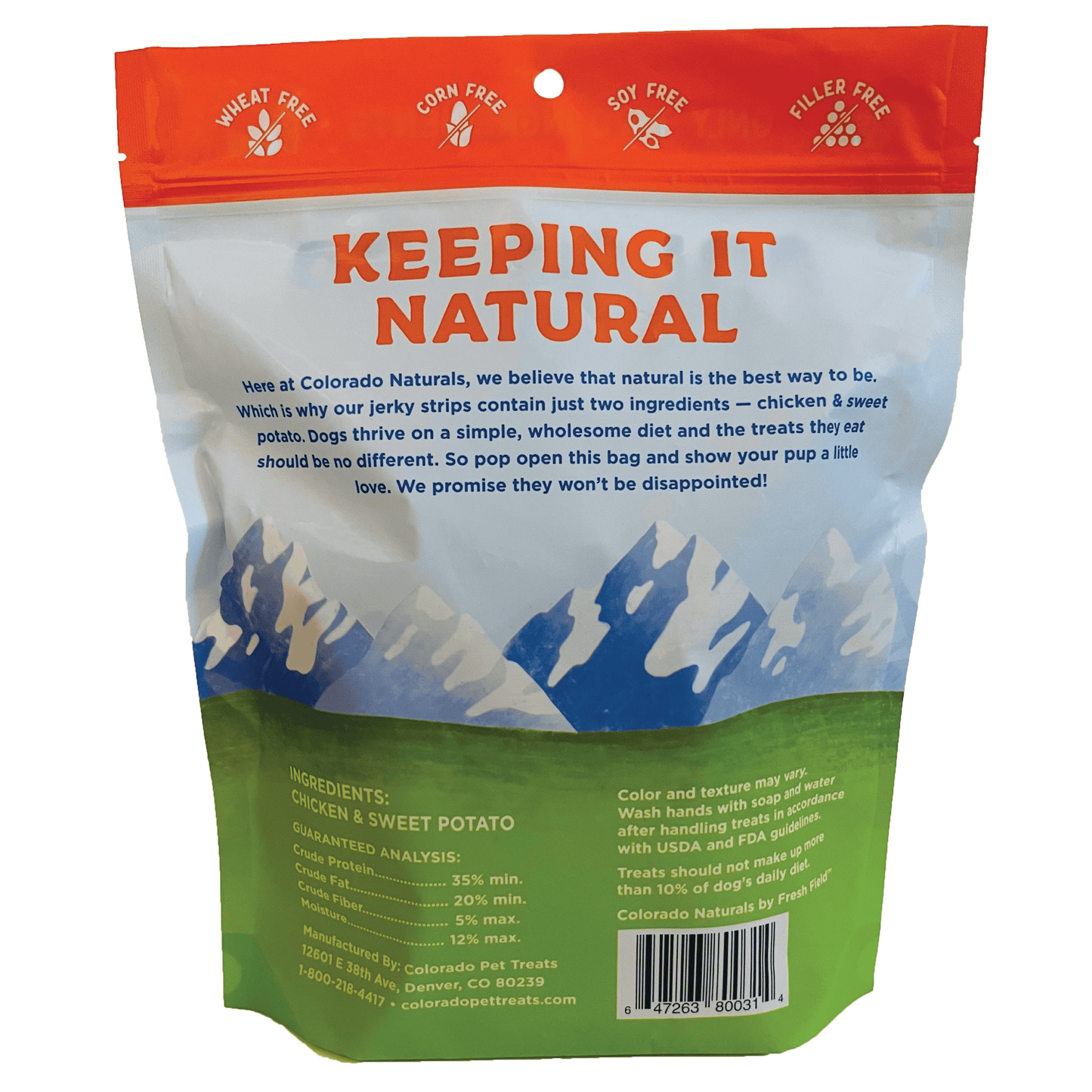 Colorado Naturals Chicken and Sweet Potato Jerky Strip Dog Treats