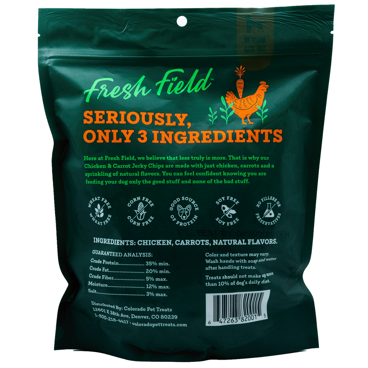 Fresh Field Chicken & Carrot Jerky Chips Dog Treats
