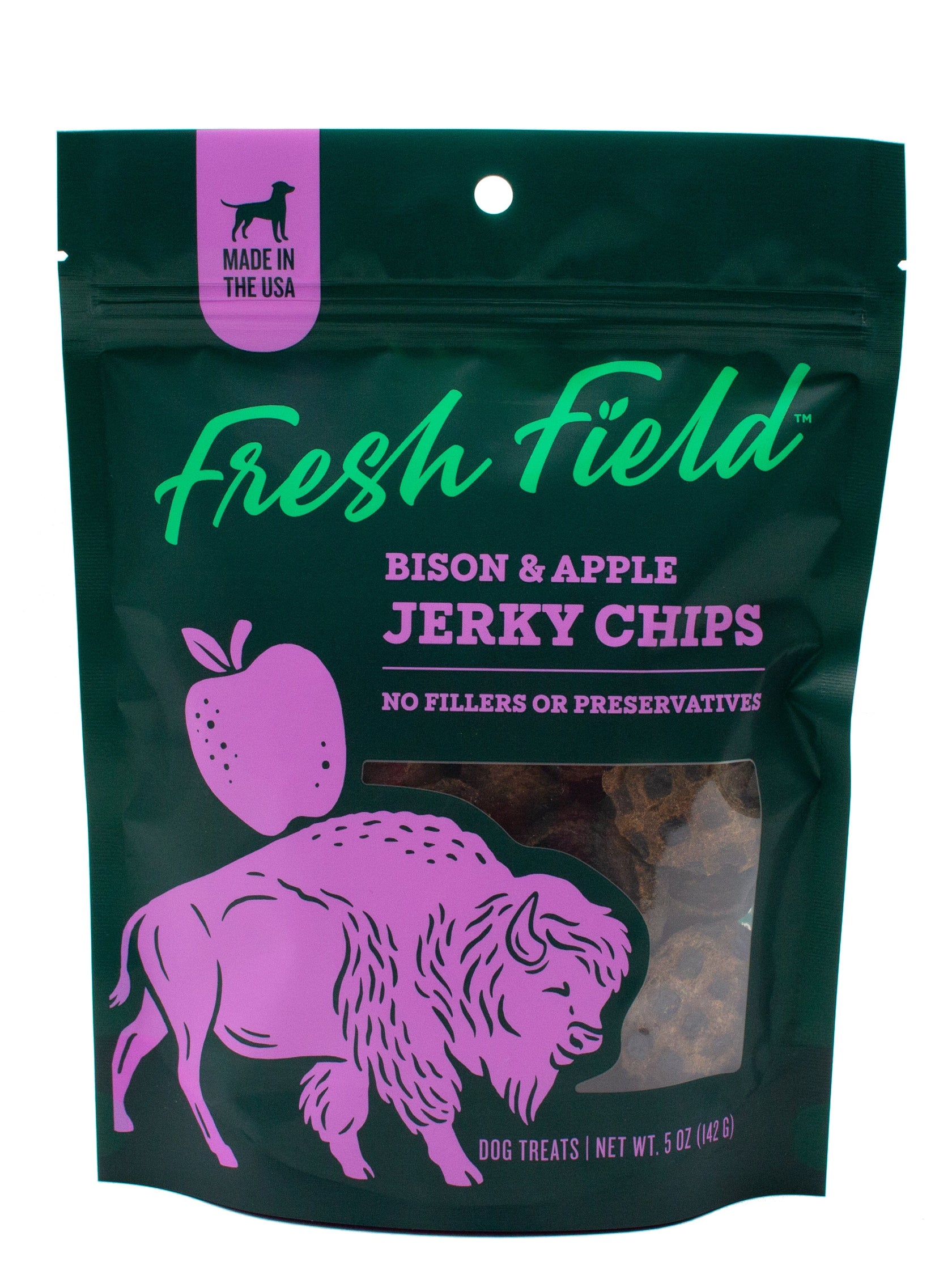 Fresh Field Bison & Apple Jerky Chips Dog Treats Colorado Pet Treats