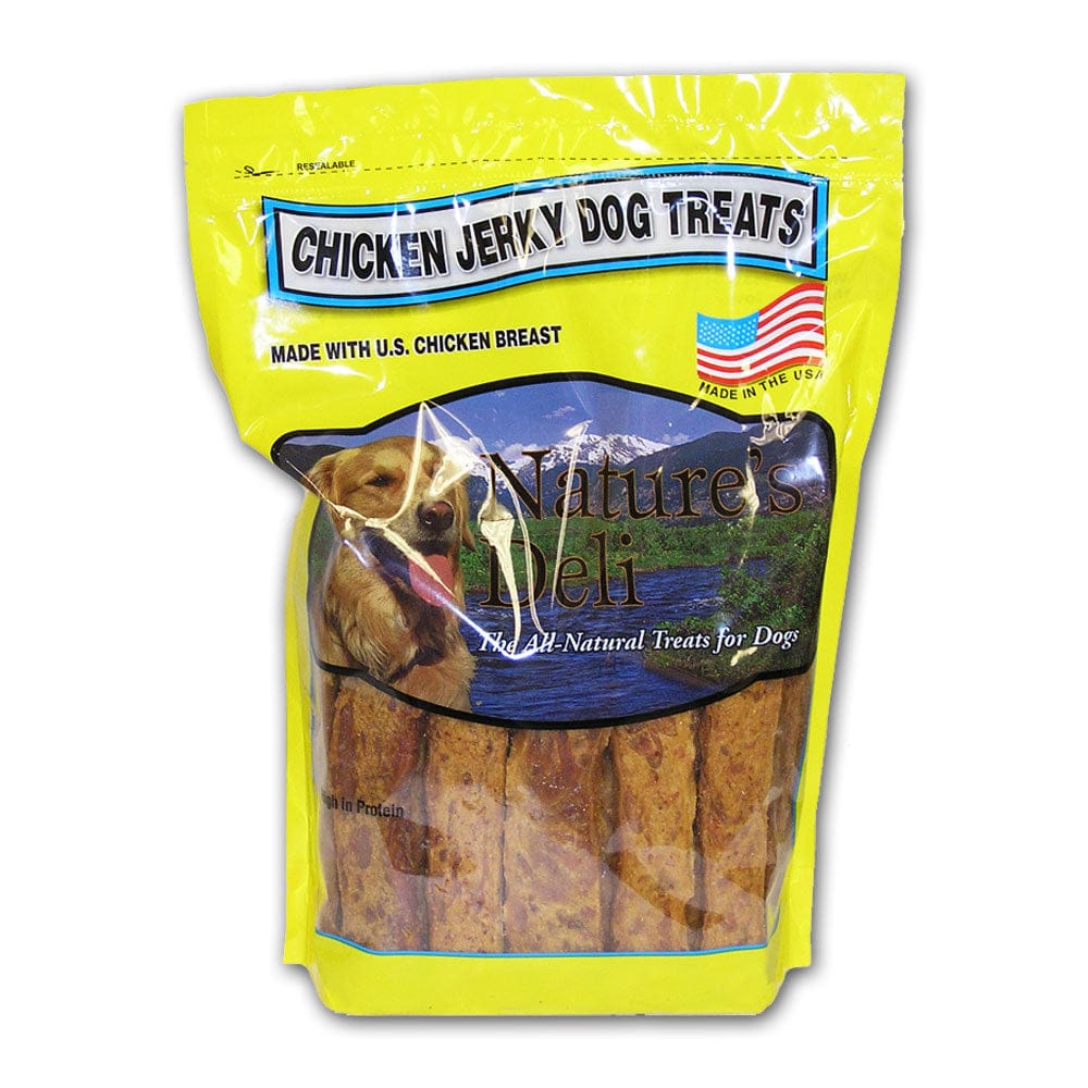 A photo of the front of the best 2.5 lb and 3lb Chicken Jerky Dog Treats from Colorado Pet Treats by Nature's Deli. Colorado Pet Treats - All-Natural, All-American Dog Jerky, Jerky Chips, and Bones - Treat your furry friend to our delicious and healthy pet treats made with only the finest ingredients sourced in the USA. Delicious and chewy all-American dog jerky made with natural ingredients sourced in Colorado.