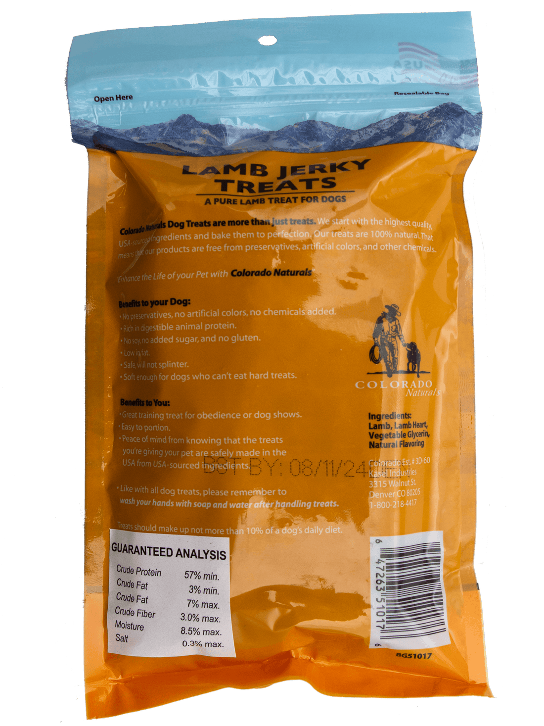 Colorado Naturals Lamb Jerky Dog Treats Colorado Pet Treats